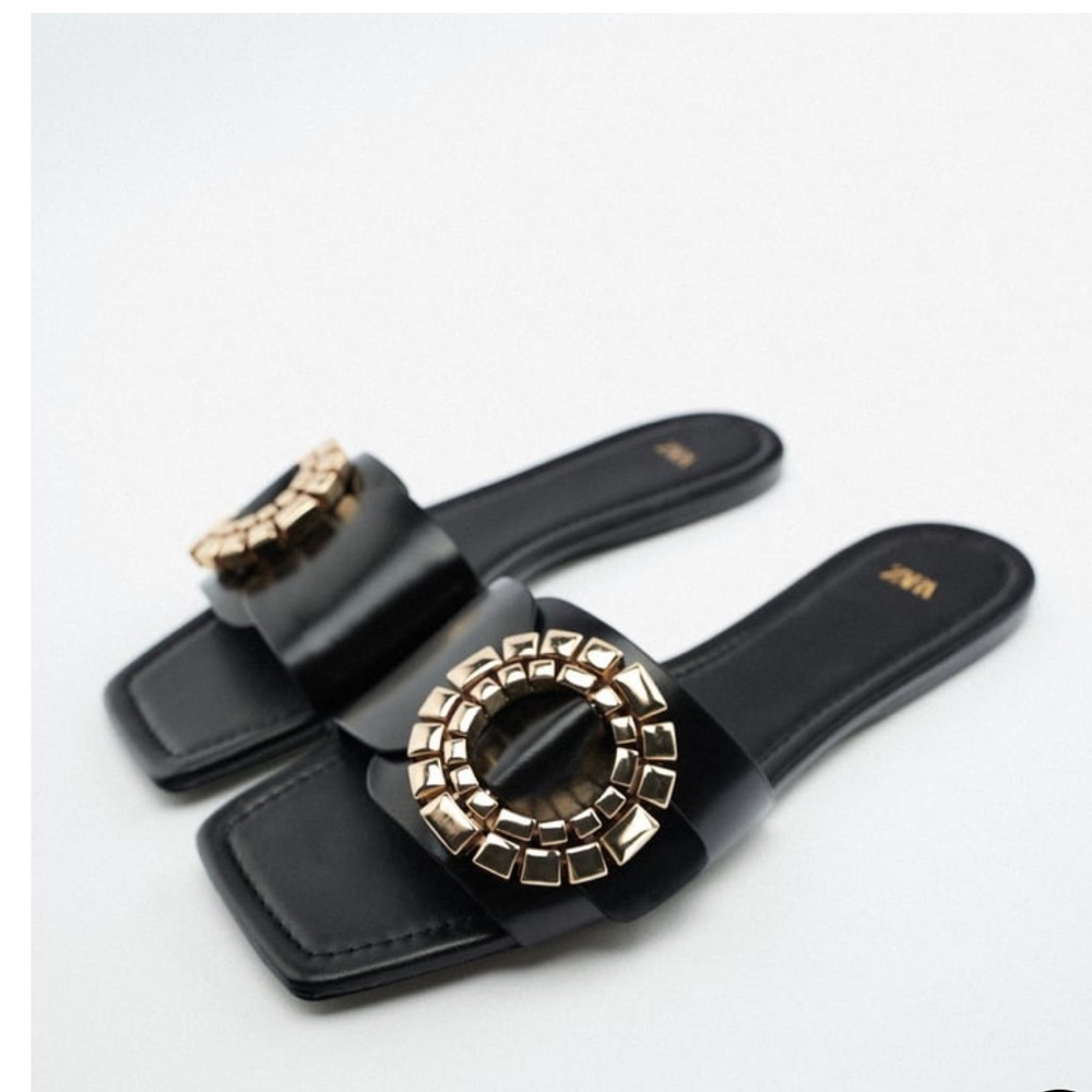 Faux Leather Slides